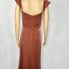 Jenny Yoo Collection Velvet Formal Dress Size 10 Terracotta Flounce Off Shoulder
