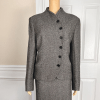 10-5.png New Lauren Ralph Lauren VTG Knit Black Wool Polyamide Ruffle Blazer Suit Size 16