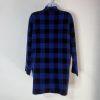 Anne Klein Plaid Knit Sweater Cardigan S Blue Black Gold Toned Buttons Pockets