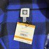 Anne Klein Plaid Knit Sweater Cardigan S Blue Black Gold Toned Buttons Pockets