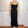 Jones New York Dress Size 16 Black Spaghetti Strap Y2K Whimsigoth Ruffle  Midi
