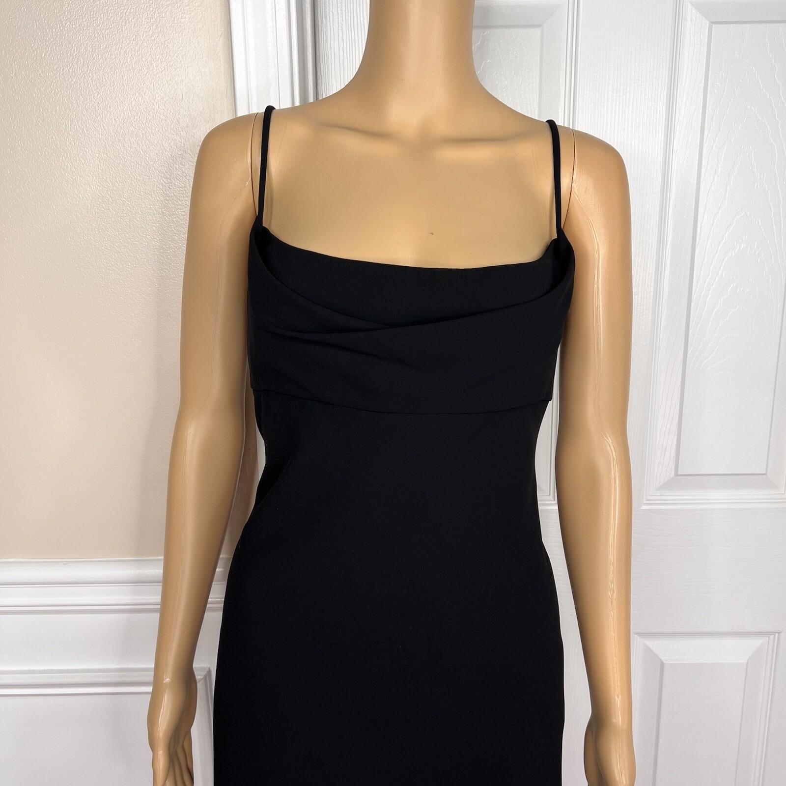 Jones New York Dress Size 16 Black Spaghetti Strap Y2K Whimsigoth Ruffle  Midi