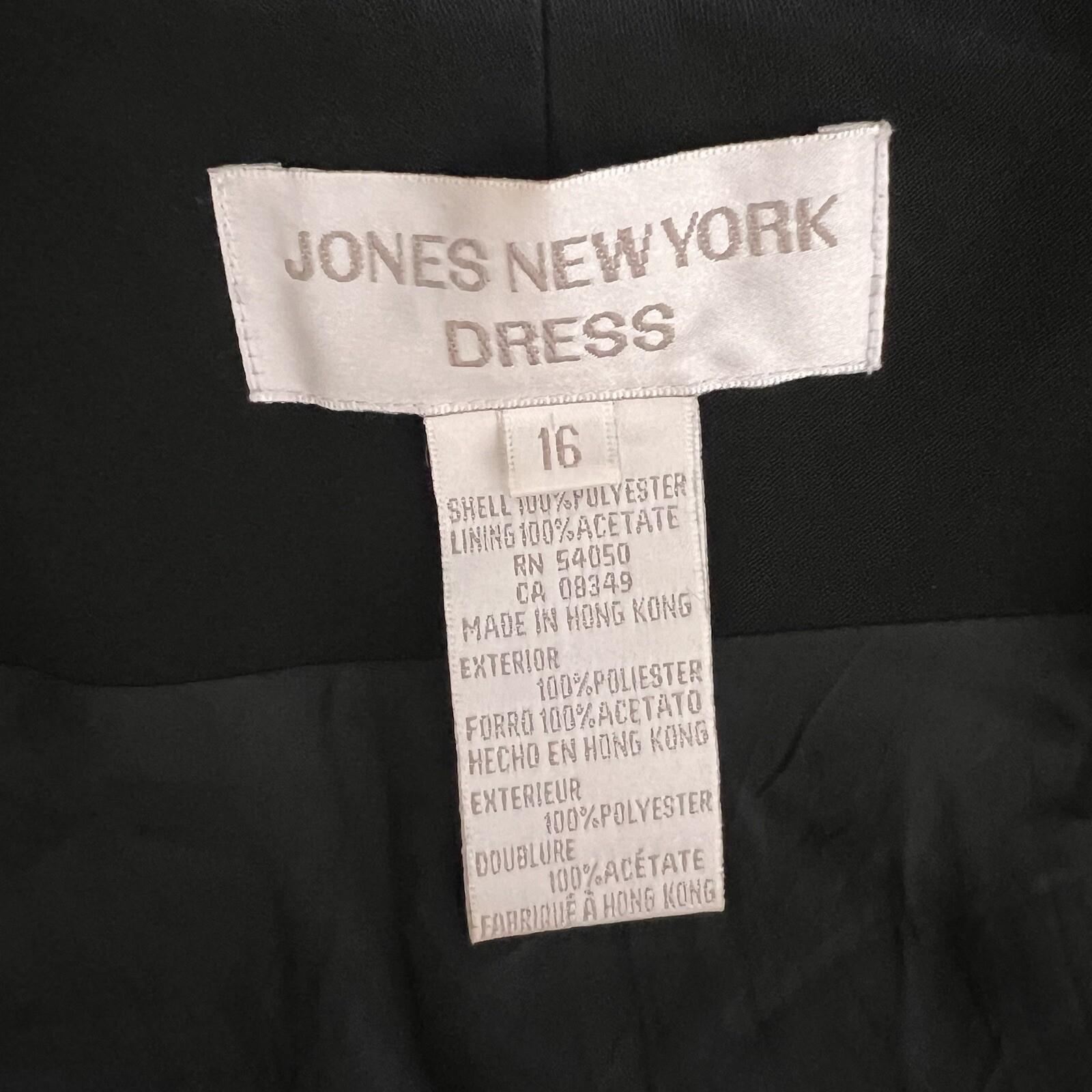 Jones New York Dress Size 16 Black Spaghetti Strap Y2K Whimsigoth Ruffle  Midi