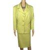 KASPER Women 2PC Lime Polyester Lined Peak Collar Cocktail Skirt Suit Size 18