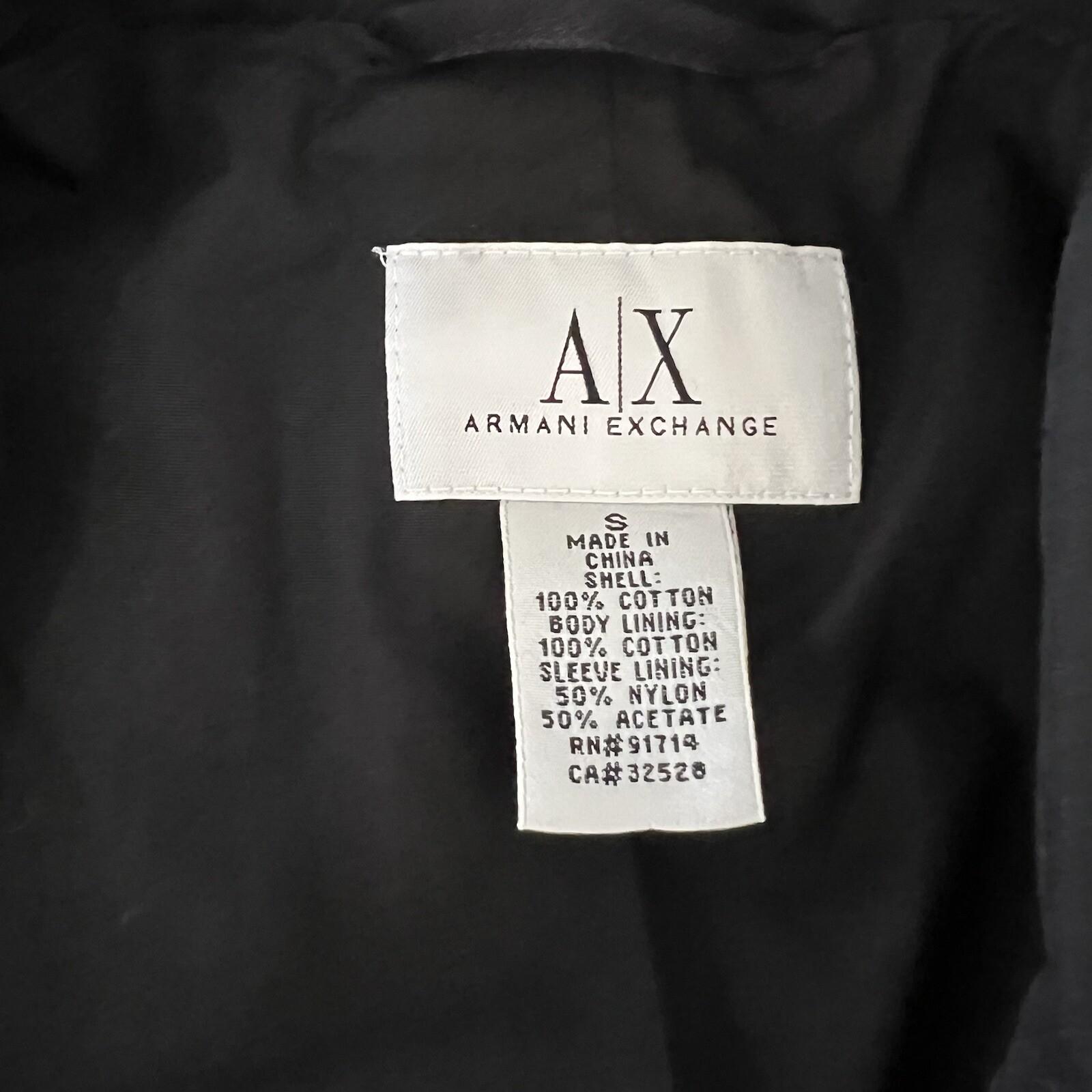 Armani Exchange Vtg Men Cotton Slim Fit Blazer Jacket S Black Denim Like