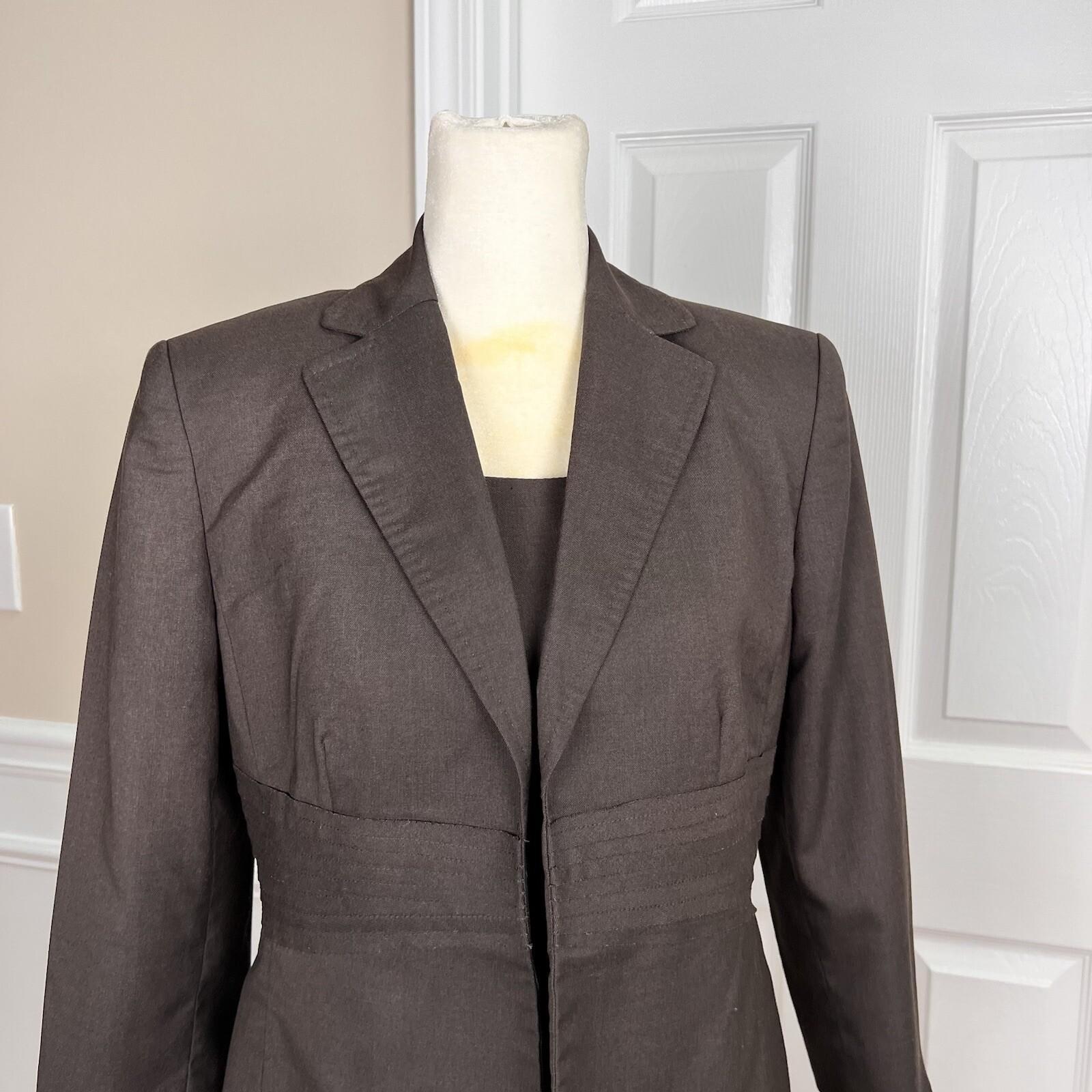 KASPER Women Polyester Spandex  Dress Suit Size 4 Lined 2PC Brown Timeless