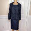 10-600.jpg EY SIGNATURE Women Skirt Suit Size 16W Navy Blue Polyester Lined Cocktail 2PC