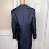 10-612.jpg EY SIGNATURE Women Skirt Suit Size 16W Navy Blue Polyester Lined Cocktail 2PC