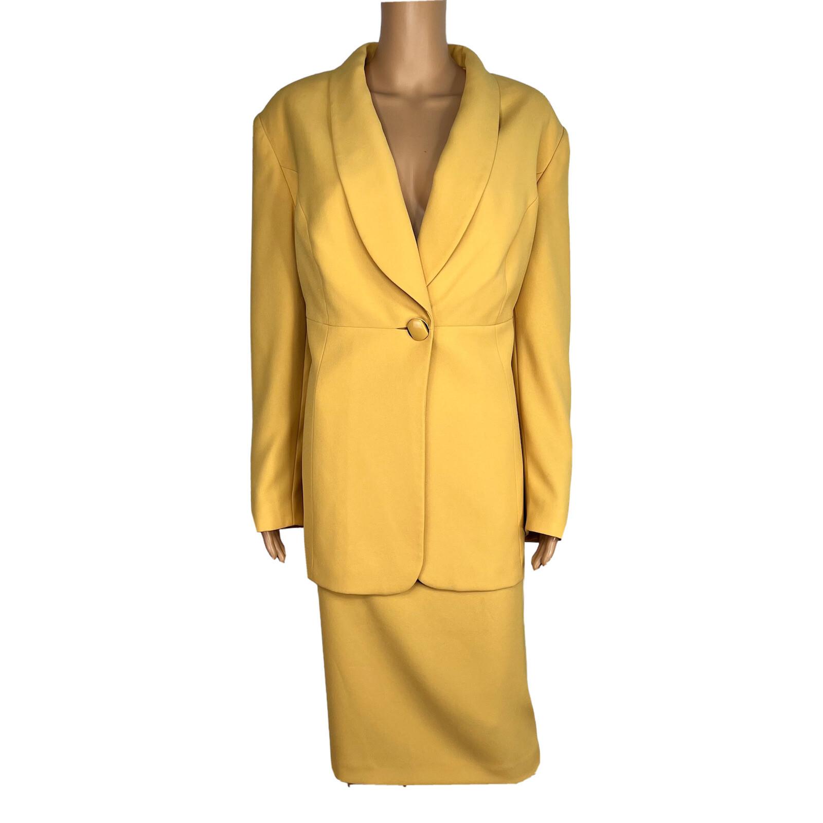 John Meyer Women Polyester Skirt Suit 18W Honey 2PC Lined Shawl Collar Cocktail