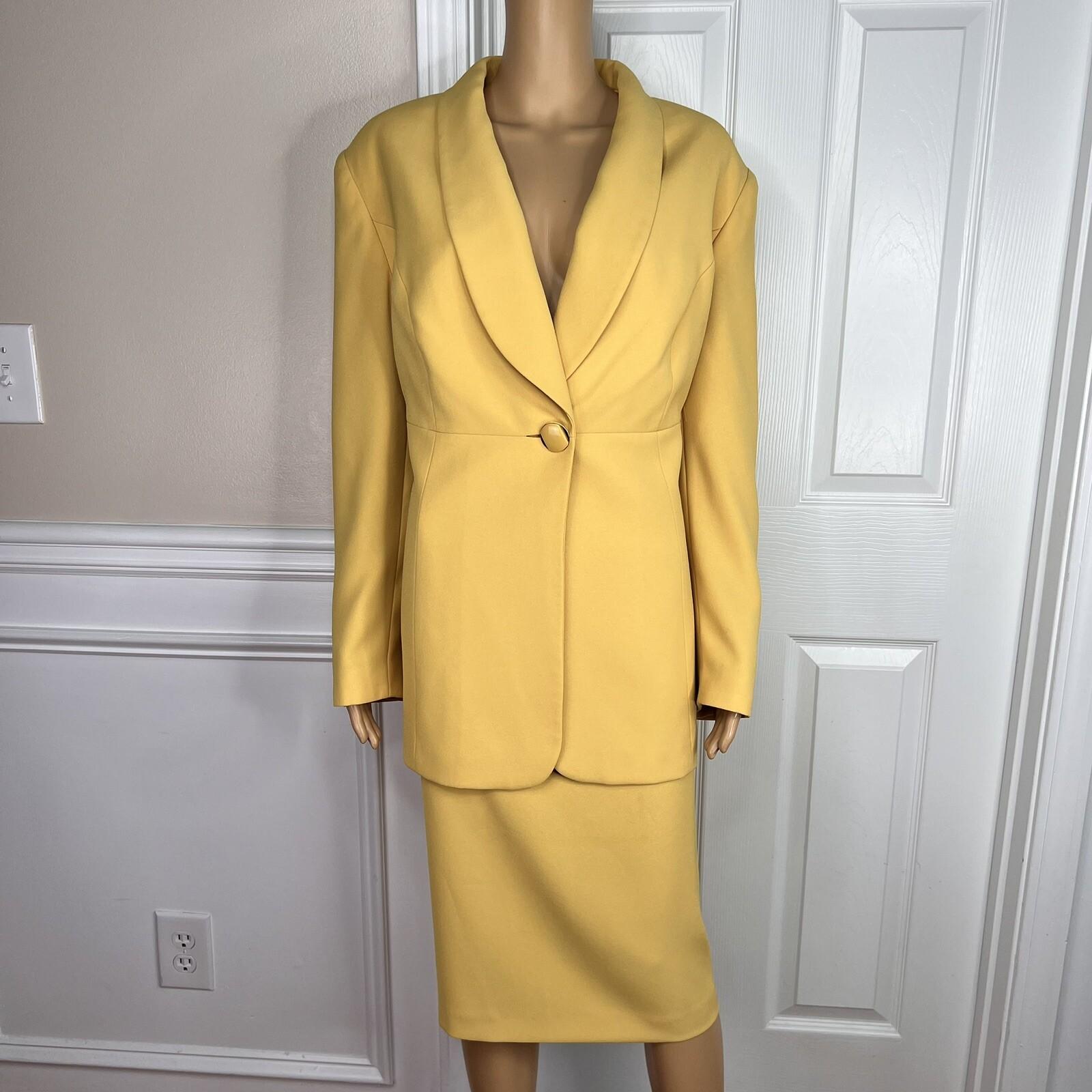 John Meyer Women Polyester Skirt Suit 18W Honey 2PC Lined Shawl Collar Cocktail
