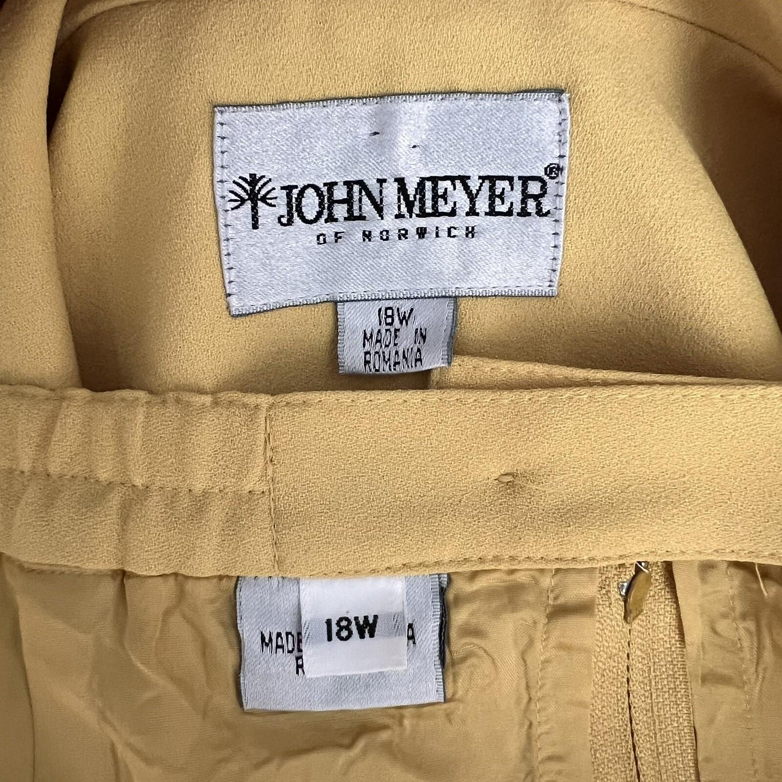 John Meyer Women Polyester Skirt Suit 18W Honey 2PC Lined Shawl Collar Cocktail