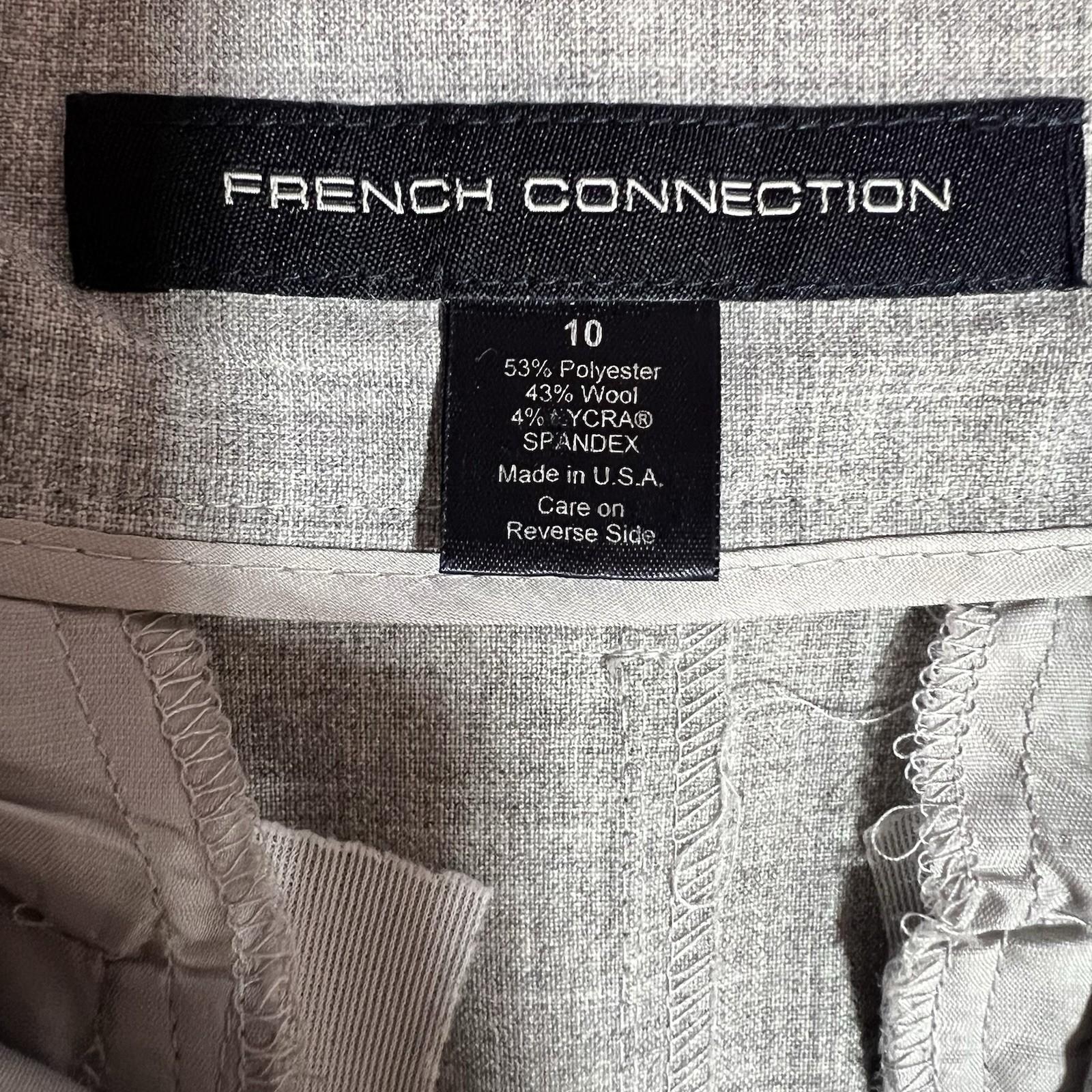 French Connection Wool Blend Maxi 10 Light Gray Adjustable Waist Pockets Slit