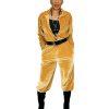 Fabletics Velour Light Honey Gold Jumpsuit Tracksuit  Size L Wide Leg Stretch