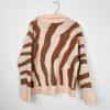 New Nine West Women Polo Collared Sweater Size L Light Pink Brown Zebra Cozzy