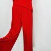 Lauren Ralph Lauren One Shoulder Jumpsuit Size 10 Stretch Red Ruffle Wide Leg