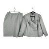 10-684.jpg Evan Picne Polyester Skirt Suit Size 20W Silver Wrap Stretch Waist Timeless 2PC