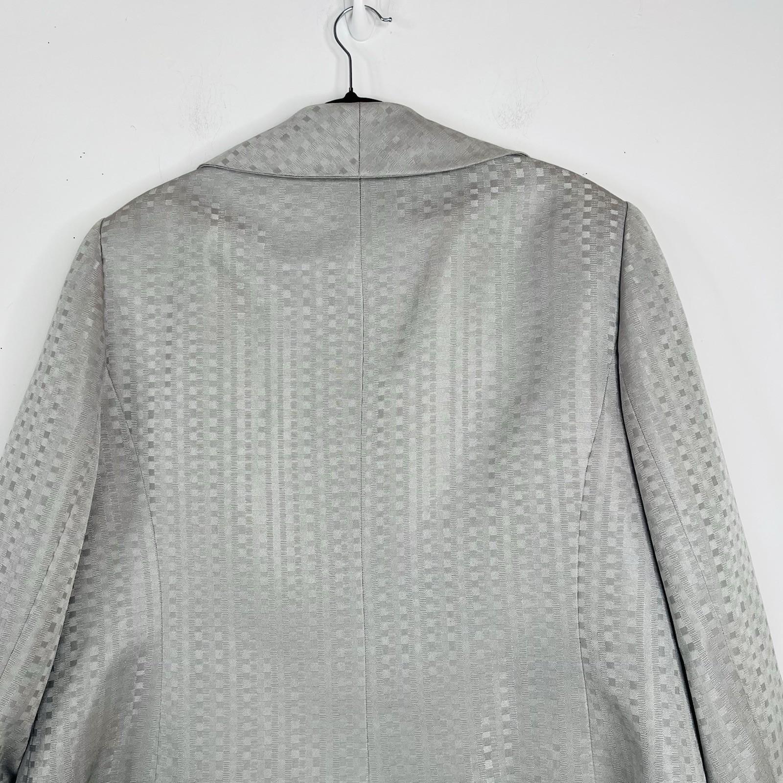 10-694.jpg Evan Picne Polyester Skirt Suit Size 20W Silver Wrap Stretch Waist Timeless 2PC
