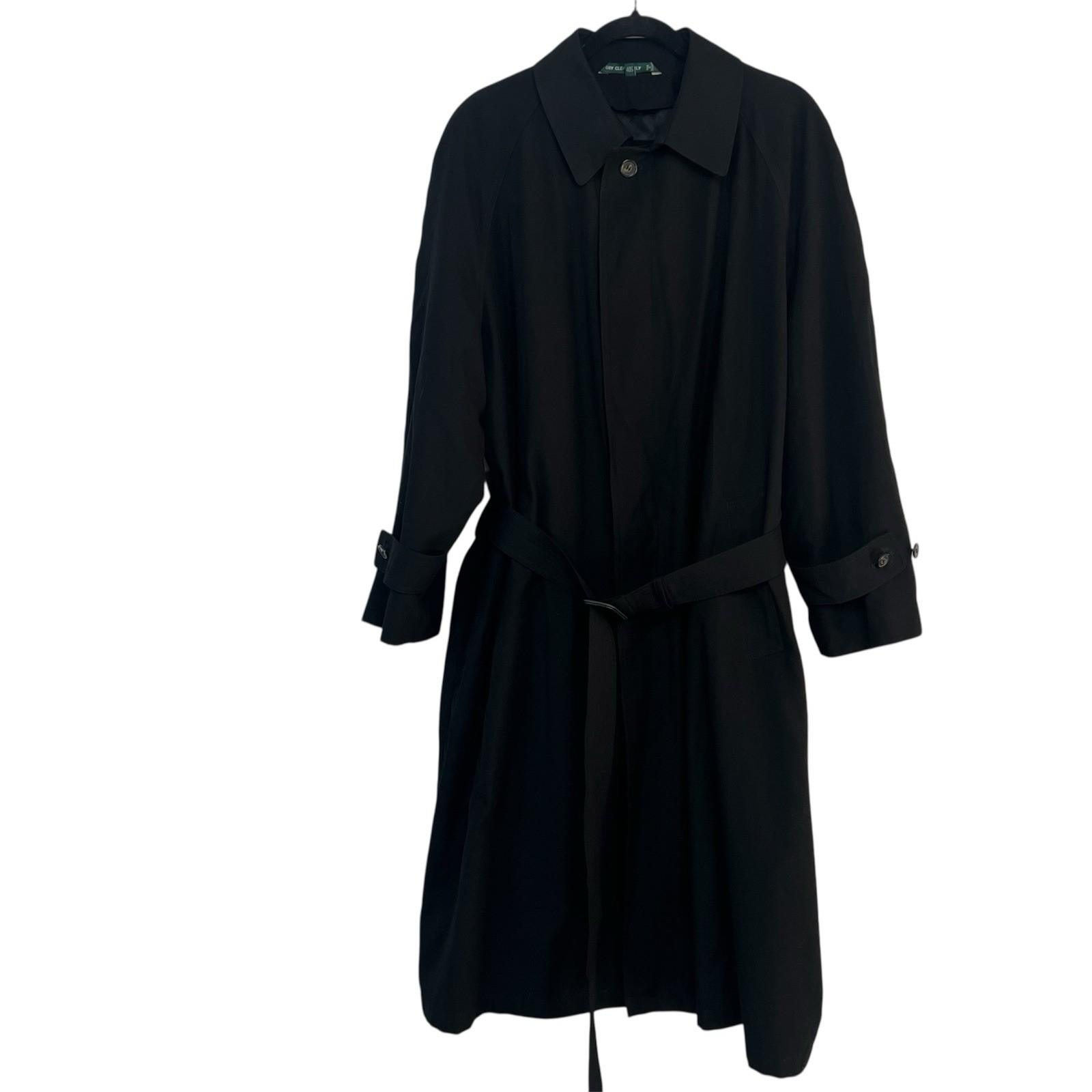 Lauren Ralph Lauren Black Microfiber Belted Removeable Liner Trench Coat SZ 40S