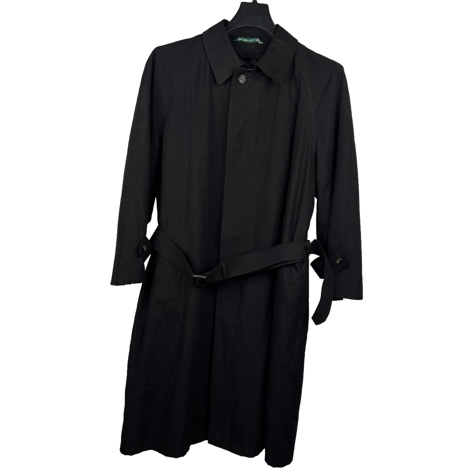 Lauren Ralph Lauren Black Microfiber Belted Removeable Liner Trench Coat SZ 40S