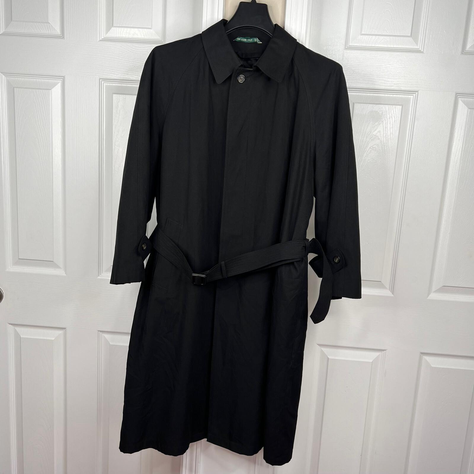 Lauren Ralph Lauren Black Microfiber Belted Removeable Liner Trench Coat SZ 40S