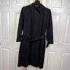 Lauren Ralph Lauren Black Microfiber Belted Removeable Liner Trench Coat SZ 40S