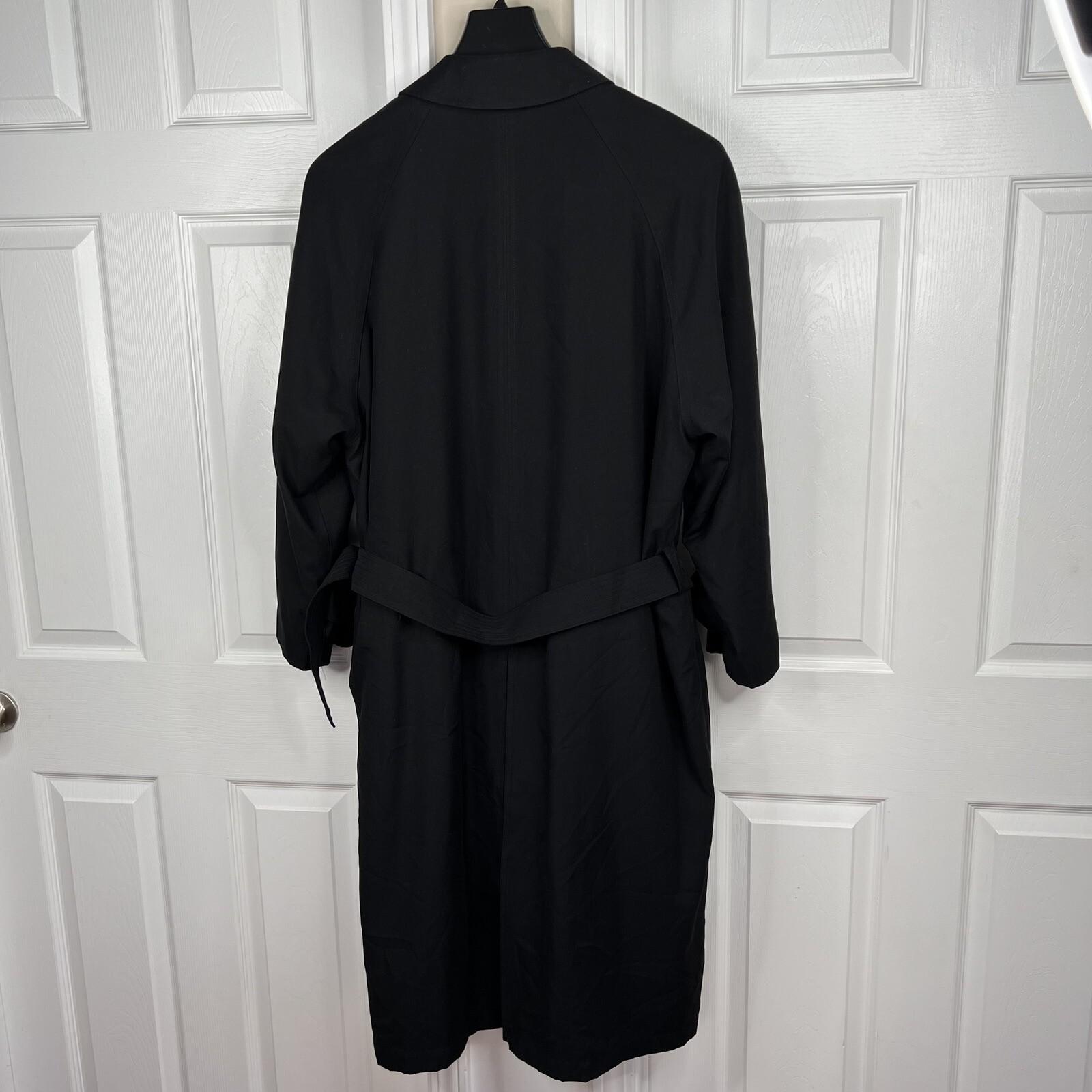 Lauren Ralph Lauren Black Microfiber Belted Removeable Liner Trench Coat SZ 40S