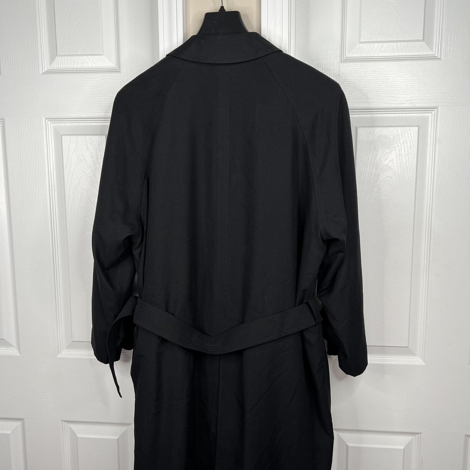 Lauren Ralph Lauren Black Microfiber Belted Removeable Liner Trench Coat SZ 40S