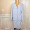 Le Suit Periwinkle Polyester Skirt Size 16 Suit Size 18 Notch Collar 2PC New