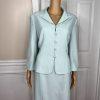 Kasper Women Polyester Acetate Aquamarine Skirt Suit Size 10 Lined 3/4 Sleeves