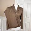 Le Suit Women Polyester Pant Suit Size 4P Brown Lined Shawl Pockets 2PC