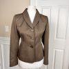 Le Suit Women Polyester Pant Suit Size 4P Brown Lined Shawl Pockets 2PC