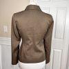 Le Suit Women Polyester Pant Suit Size 4P Brown Lined Shawl Pockets 2PC