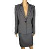 Tahari ASL Polyester Blend Skirt Suit Size 10 Black White 2PC Women Notch Collar