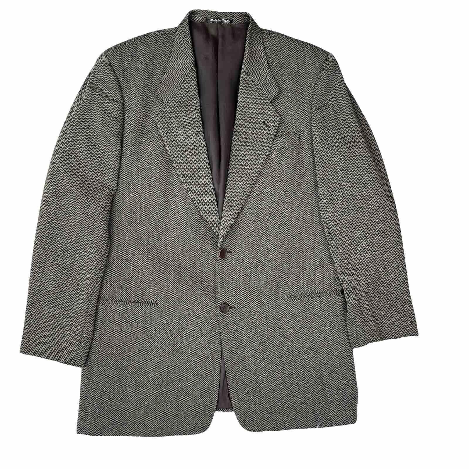 Giorgio Armani Le Collezioni Vintage Blazer 42L Beige Chevron Neiman Marcus