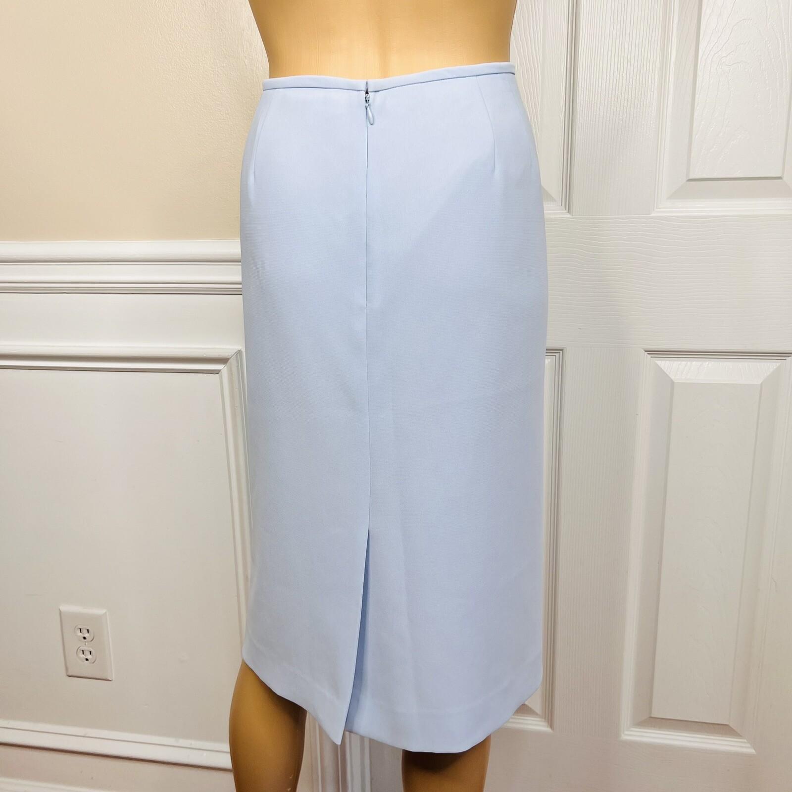 Le Suit Periwinkle Polyester Skirt Size 16 Suit Size 18 Notch Collar 2PC New