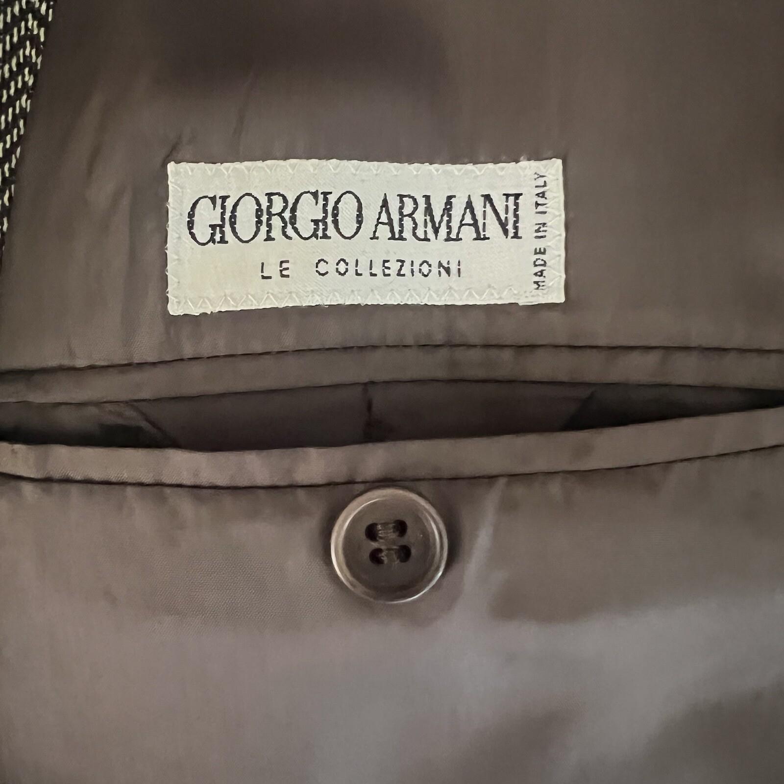 Giorgio Armani Le Collezioni Vintage Blazer 42L Beige Chevron Neiman Marcus