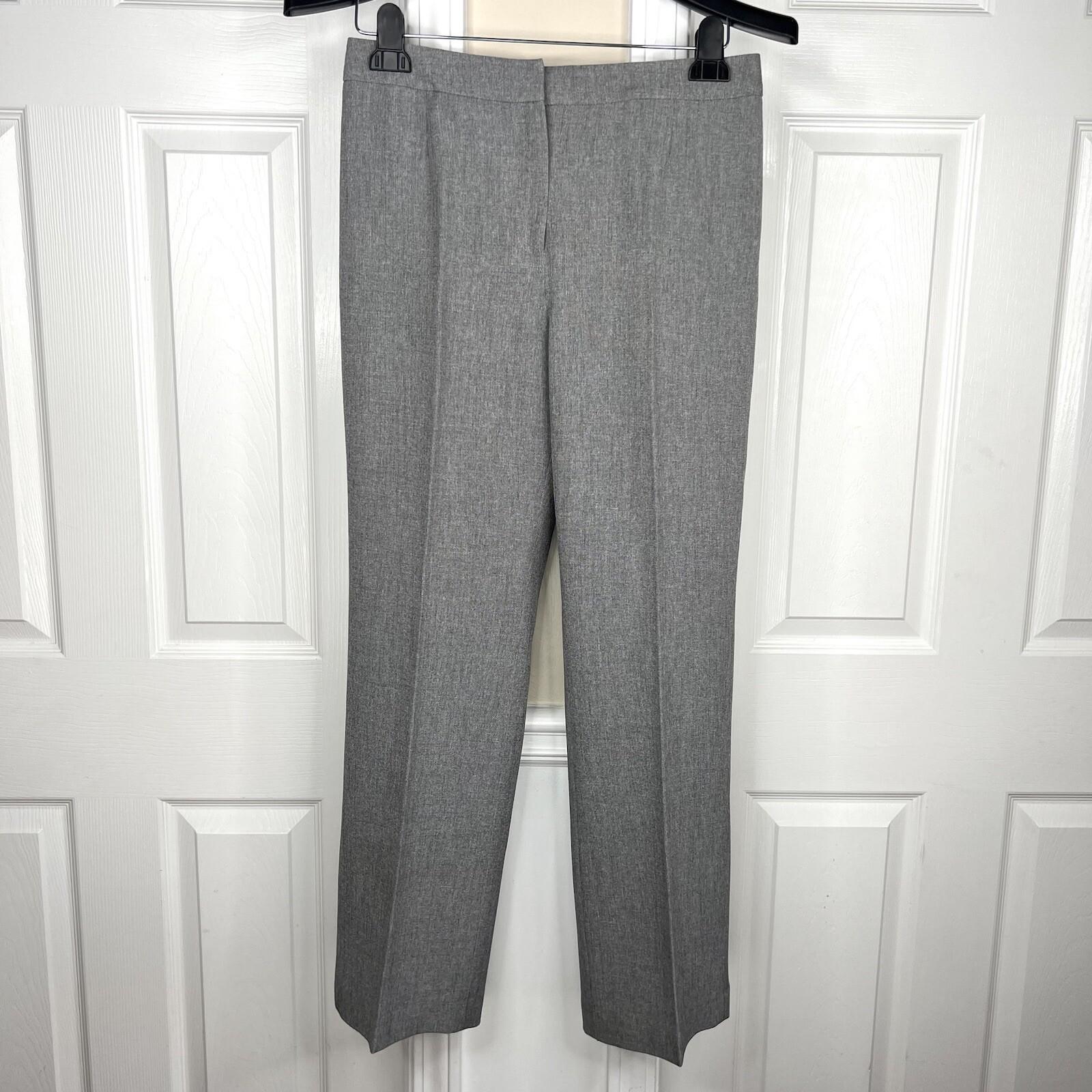 KASPER Women Polyester Spandex Pant Suit Size 8 Light Gray Notch Collar 2PC