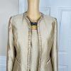 Kasper Polyester Skirt Suit Top Size 4 Gold Lined Open Front Faux Pockets 3PC