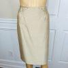 Kasper Polyester Skirt Suit Top Size 4 Gold Lined Open Front Faux Pockets 3PC