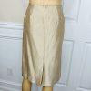 Kasper Polyester Skirt Suit Top Size 4 Gold Lined Open Front Faux Pockets 3PC