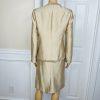 Kasper Polyester Skirt Suit Top Size 4 Gold Lined Open Front Faux Pockets 3PC