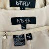 Kasper Polyester Skirt Suit Top Size 4 Gold Lined Open Front Faux Pockets 3PC