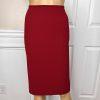 KASPER Polyester Skirt Suit Size 12P Red Lined Open Front Cocktail Career 2PC