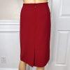 KASPER Polyester Skirt Suit Size 12P Red Lined Open Front Cocktail Career 2PC