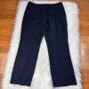 LARRY LEVINE 2PC Blue Pinstriped Polyester Rayon Wool Career Pant Suit Size 16