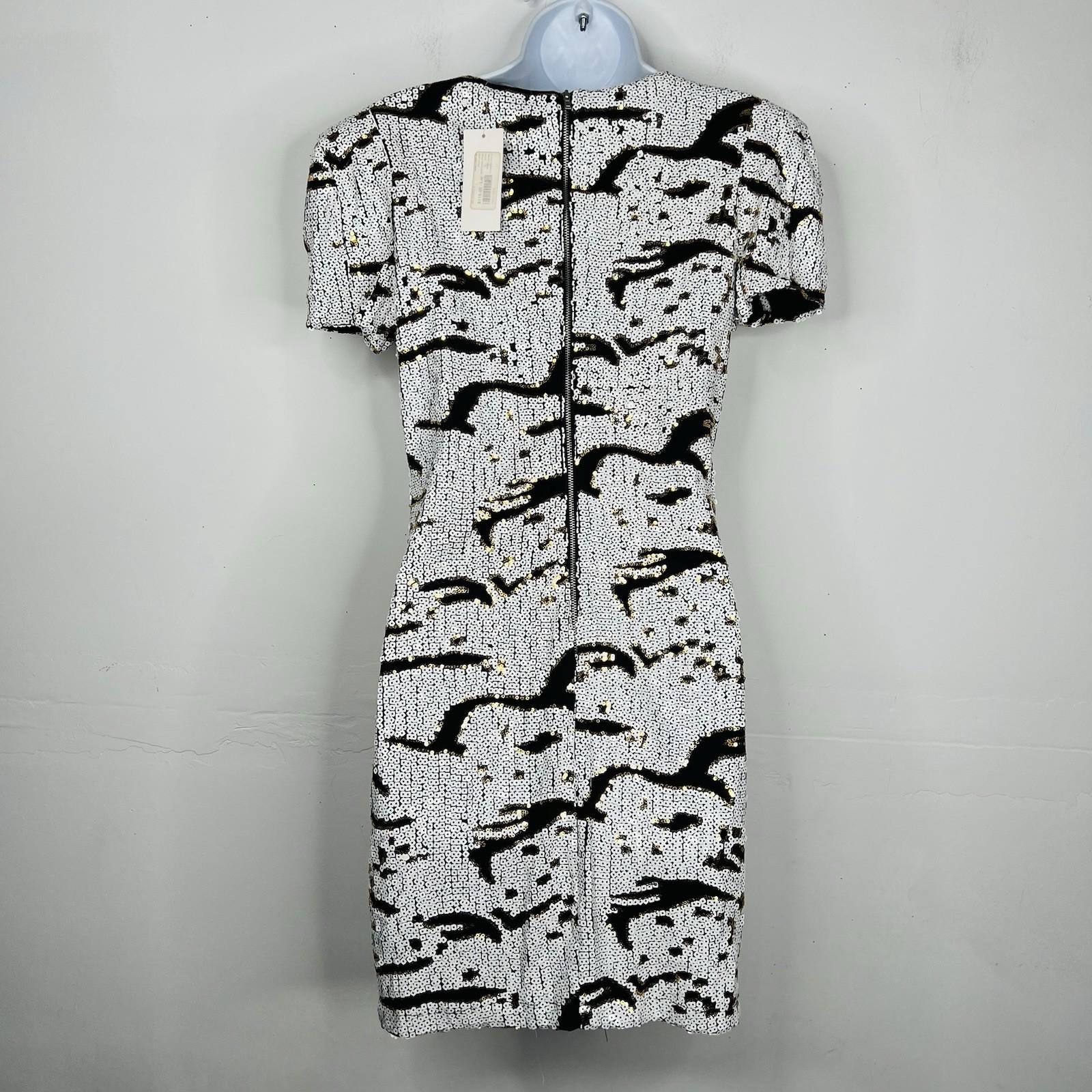 New Epique moi Sequin V neck Mini Dress Size L V Wrap Neck  Short Sleeve