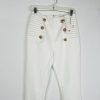 New L'Atiste By Amy Polyester Spandex Size M Off White Skinny Leg Back Zip