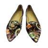 Lopriore Sisters Milano Women Velvet Loafers Shoes Size 39 Paisley Pointed Toes