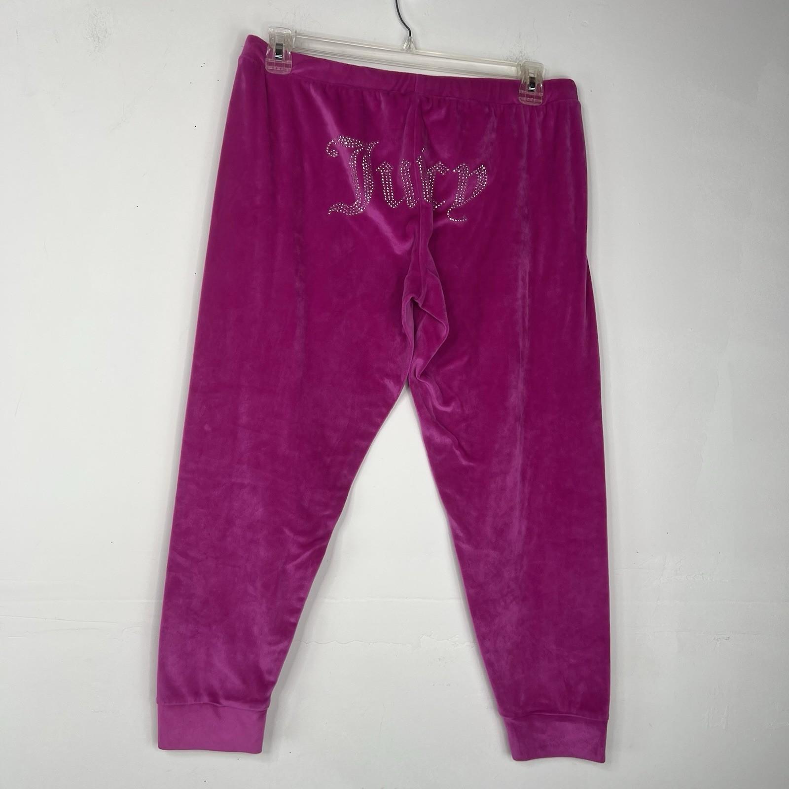 Juicy Couture Y2K Pajama Set Pant Sweater XL  Loungewear Pink Sparkly Logo