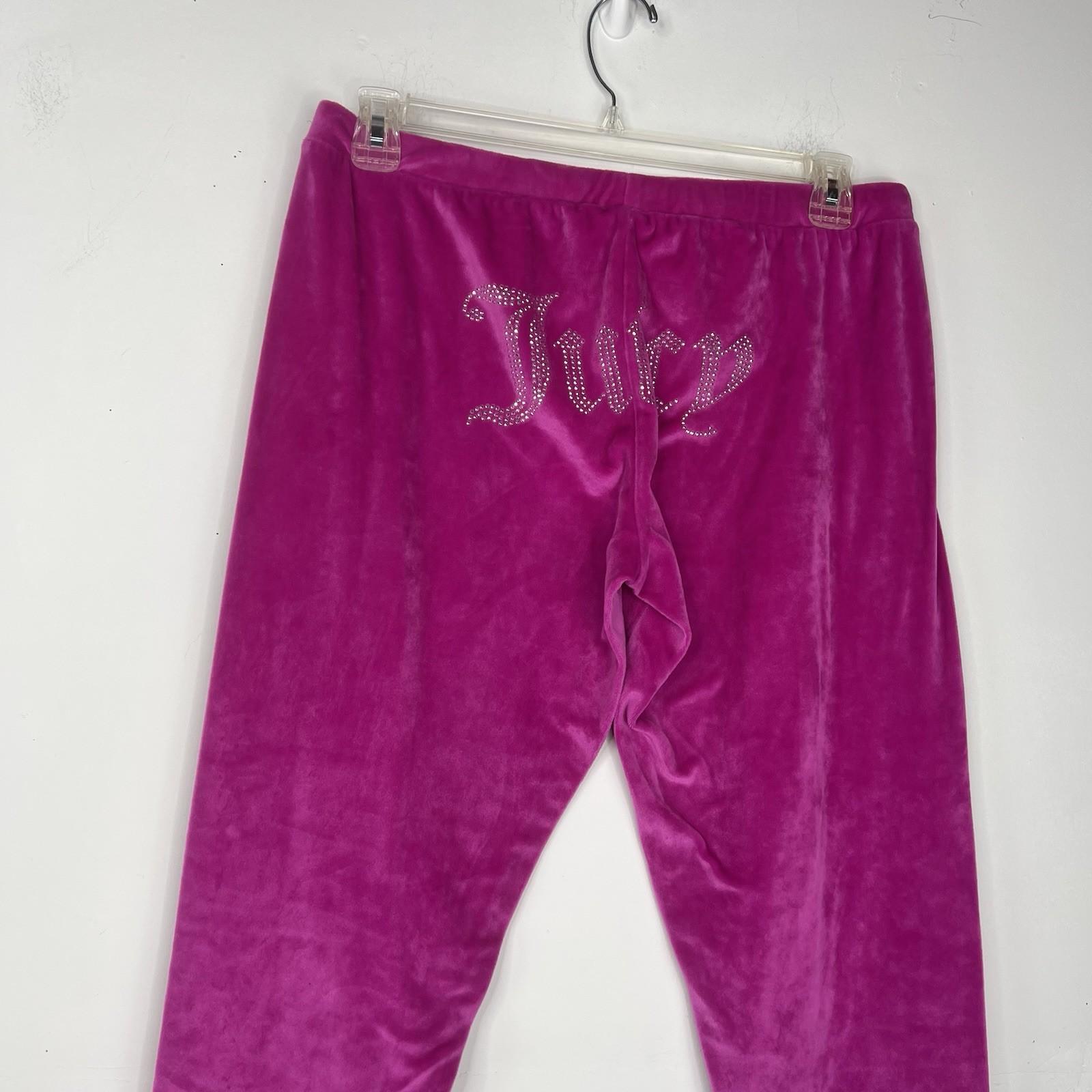 Juicy Couture Y2K Pajama Set Pant Sweater XL  Loungewear Pink Sparkly Logo